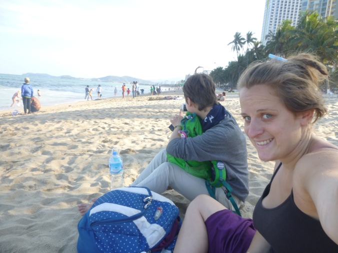 My favourite crazy bitch and I hanging on the beach in Nha Trang while we waited for our night bus to Hoi An.